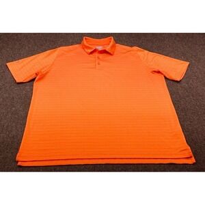 Callaway Polo Shirt Mens XL Orange Opti-Dri Striped Short Sleeve Golf Top